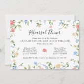Elegant Wildflower Wedding Rehearsal Dinner 招待状 (正面)