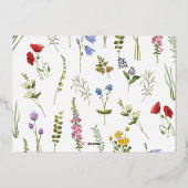 Elegant Wildflower Wedding Rehearsal Dinner 箔招待状 (裏面)