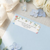 Elegant Wildflower Wedding Return Address ラベル