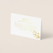 Elegant Wildflower Wedding RSVP Card 箔カード (正面)