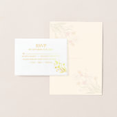 Elegant Wildflower Wedding RSVP Card 箔カード (ディスプレー)