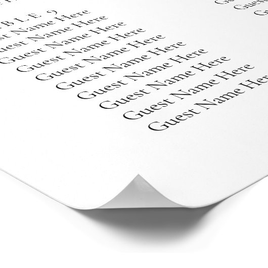 Elegant Wildflower Wedding Seating Chart Poster ポスター (角)