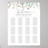 Elegant Wildflower Wedding Seating Chart Poster ポスター (正面)