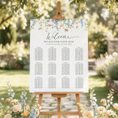 Elegant Wildflower Wedding Seating Chart Poster ポスター