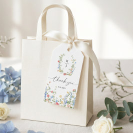 Elegant Wildflower Wedding Thank You Favor ギフトタグ