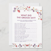 Elegant Wildflower What Did the Groom Say Game (正面)