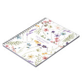 Elegant Wildflower Wild Flower Floral Custom ノートブック (左側)