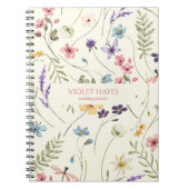 Elegant Wildflower Wild Flower Floral Custom ノートブック (正面)