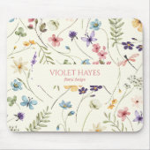 Elegant Wildflower Wild Flower Floral Custom マウスパッド (正面)