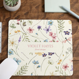 Elegant Wildflower Wild Flower Floral Custom マウスパッド