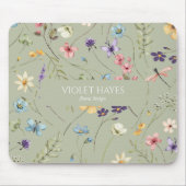 Elegant Wildflower Wild Flower Floral Custom マウスパッド (正面)