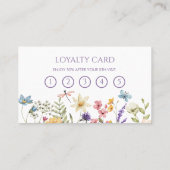 Elegant Wildflower Wild Flower Floral Custom ロイヤリティカード (裏面)