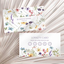 Elegant Wildflower Wild Flower Floral Custom ロイヤリティカード