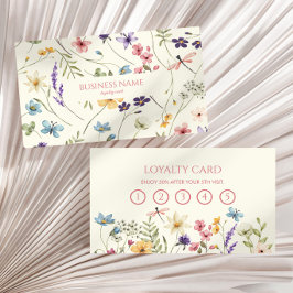 Elegant Wildflower Wild Flower Floral Custom ロイヤリティカード