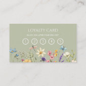 Elegant Wildflower Wild Flower Floral Custom ロイヤリティカード (裏面)