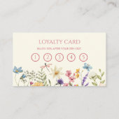 Elegant Wildflower Wild Flower Floral Custom ロイヤリティカード (裏面)