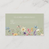 Elegant Wildflower Wild Flower Floral Custom 予約カード (裏面)