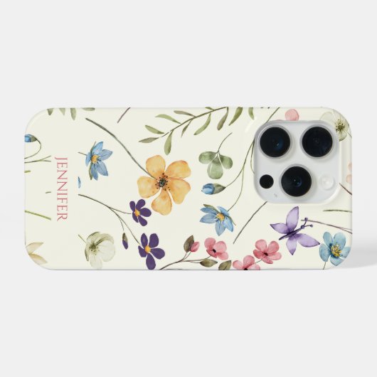 Elegant Wildflower Wild Flower Floral Custom iPhoneケース (裏面横)
