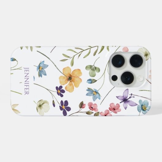 Elegant Wildflower Wild Flower Floral Custom iPhoneケース (裏面横)