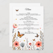 Elegant Wildflowers And Butterflies Wedding メニュー (正面/裏面)