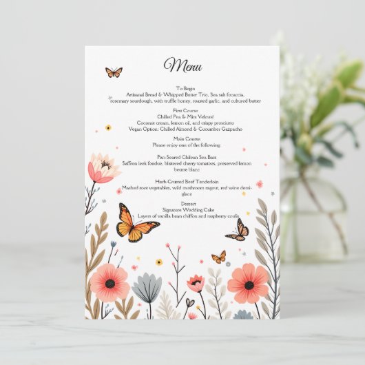 Elegant Wildflowers And Butterflies Wedding メニュー (スタンド正面)