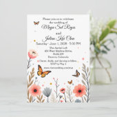 Elegant Wildflowers And Butterflies Wedding  招待状 (スタンド正面)
