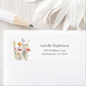 Elegant Wildflowers Boho Return Address ラベル (インサイチュ)
