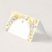 Elegant wildflowers bumble bee wedding place cards (正面)