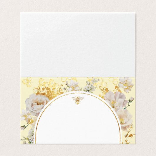 Elegant wildflowers bumble bee wedding place cards (外部フラット)