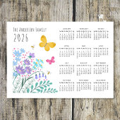 Elegant Wildflowers Butterfly Family Calendar 2026