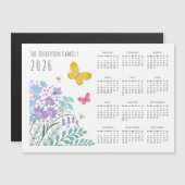 Elegant Wildflowers Butterfly Family Calendar 2026 (正面/裏面)