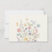 Elegant wildflowers floral wedding 出欠カード (裏面)