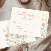 Elegant wildflowers floral wedding 出欠カード