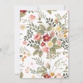 Elegant Wildflowers garden bridal shower 招待状 (裏面)