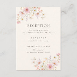 Elegant Wildflowers Reception Wedding エンクロージャーカード