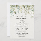 Elegant Wildflowers Rustic Budget QR Code Wedding 招待状 (正面)