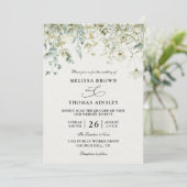 Elegant Wildflowers Rustic Budget QR Code Wedding 招待状 (スタンド正面)