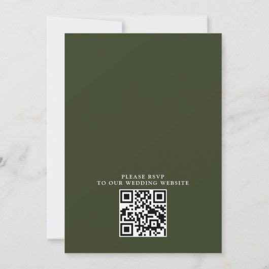Elegant Wildflowers Rustic Budget QR Code Wedding 招待状 (裏面)