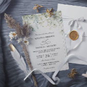 Elegant Wildflowers Rustic Budget QR Code Wedding 招待状