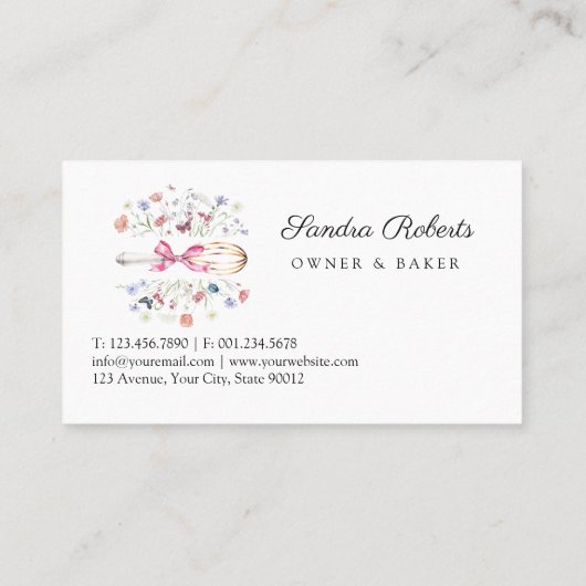 Elegant Wildflowers Whisk Bakery 名刺 (裏面)