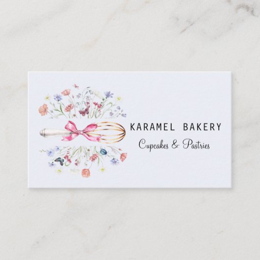 Elegant Wildflowers Whisk Bakery 名刺 (正面)