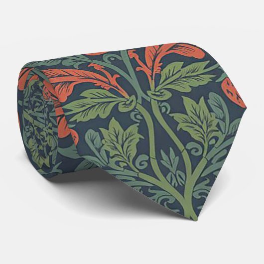Elegant William Morris Strawberry Floral Pattern ネクタイ (ロール)