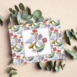 Elegant William Morris Style Owls With Sunflowers ポストカード