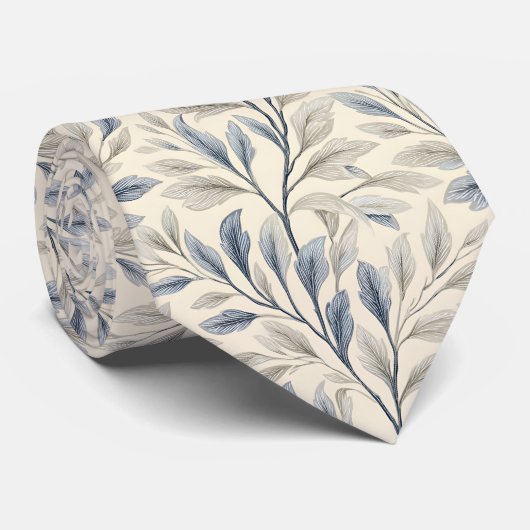 Elegant Willow Leaves on Cream ネクタイ (ロール)