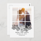 Elegant Window with Image Wedding Save the Date ポストカード (正面/裏面)