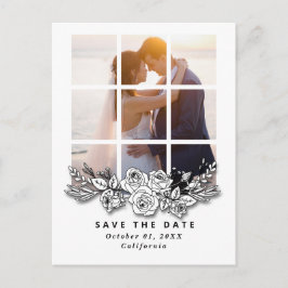 Elegant Window with Image Wedding Save the Date ポストカード
