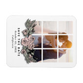Elegant Window with Image Wedding Save the Date マグネット (横)