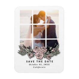 Elegant Window with Image Wedding Save the Date マグネット