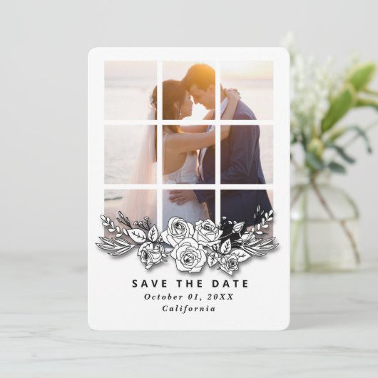Elegant Window with Image Wedding Save the Date 招待状 (スタンド正面)