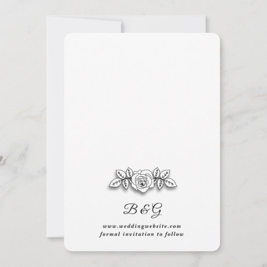 Elegant Window with Image Wedding Save the Date 招待状 (裏面)